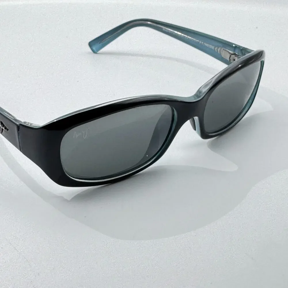Maui Jim Sunglasses Punchbowl MJ219 03 Black Blue Frame Gray Polarized Glass